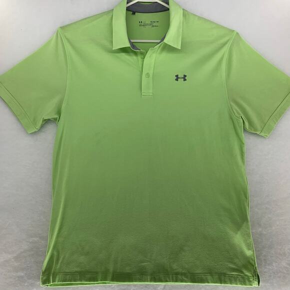 Under Armour Men's Polo Shirt Green HeatGear Performance Size XL - Picture 1 of 16